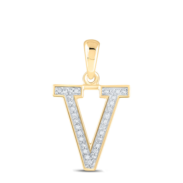 1/20CTW-DIA P1 LADIES INITIAL "V" PENDANT Daisy Joyeria