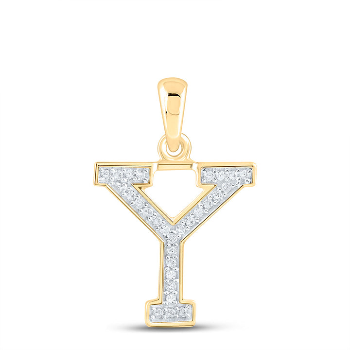 1/12CTW-DIA P1 LADIES INITIAL "Y" PENDANT Daisy Joyeria