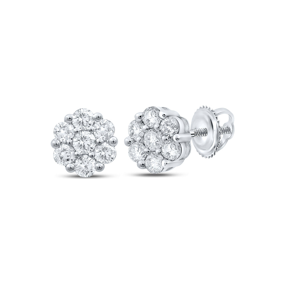 1CTW-DIA NK FLOWER EARRING Daisy Joyeria