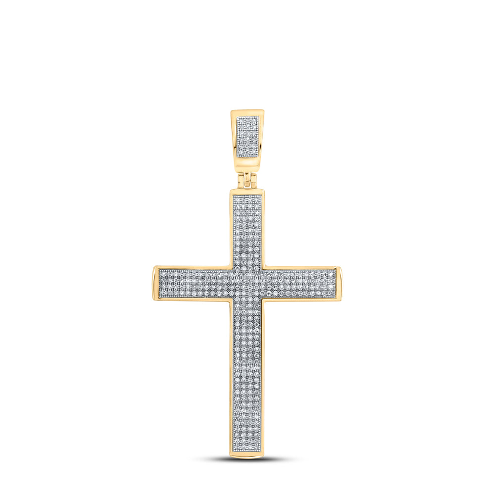 3/4CTW-DIA P1P2 CROSS MENS CHARM Daisy Joyeria