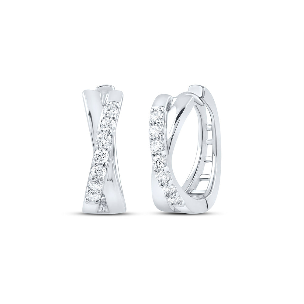 1/6CTW-DIA CN HOOPS EARRING Daisy Joyeria