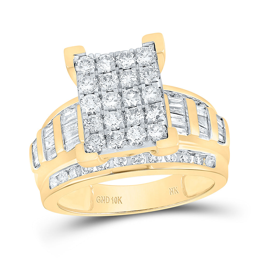 1 1/2CTW-NAT DIA NK FASHION EMERALD RING 7 Daisy Joyeria