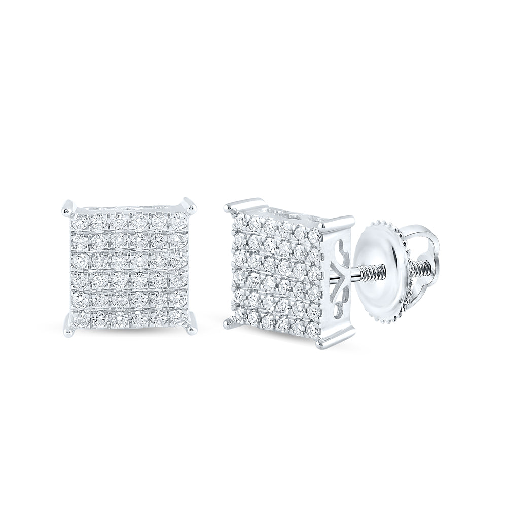 1/2CTW-NAT DIA NK FASHION SQUARE EARRING Daisy Joyeria