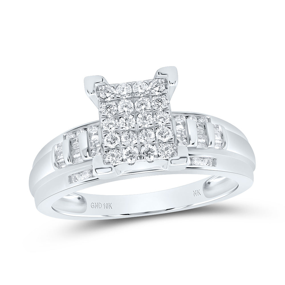 1/2CTW-NAT DIA NK FASHION EMERALD RING 7 Daisy Joyeria
