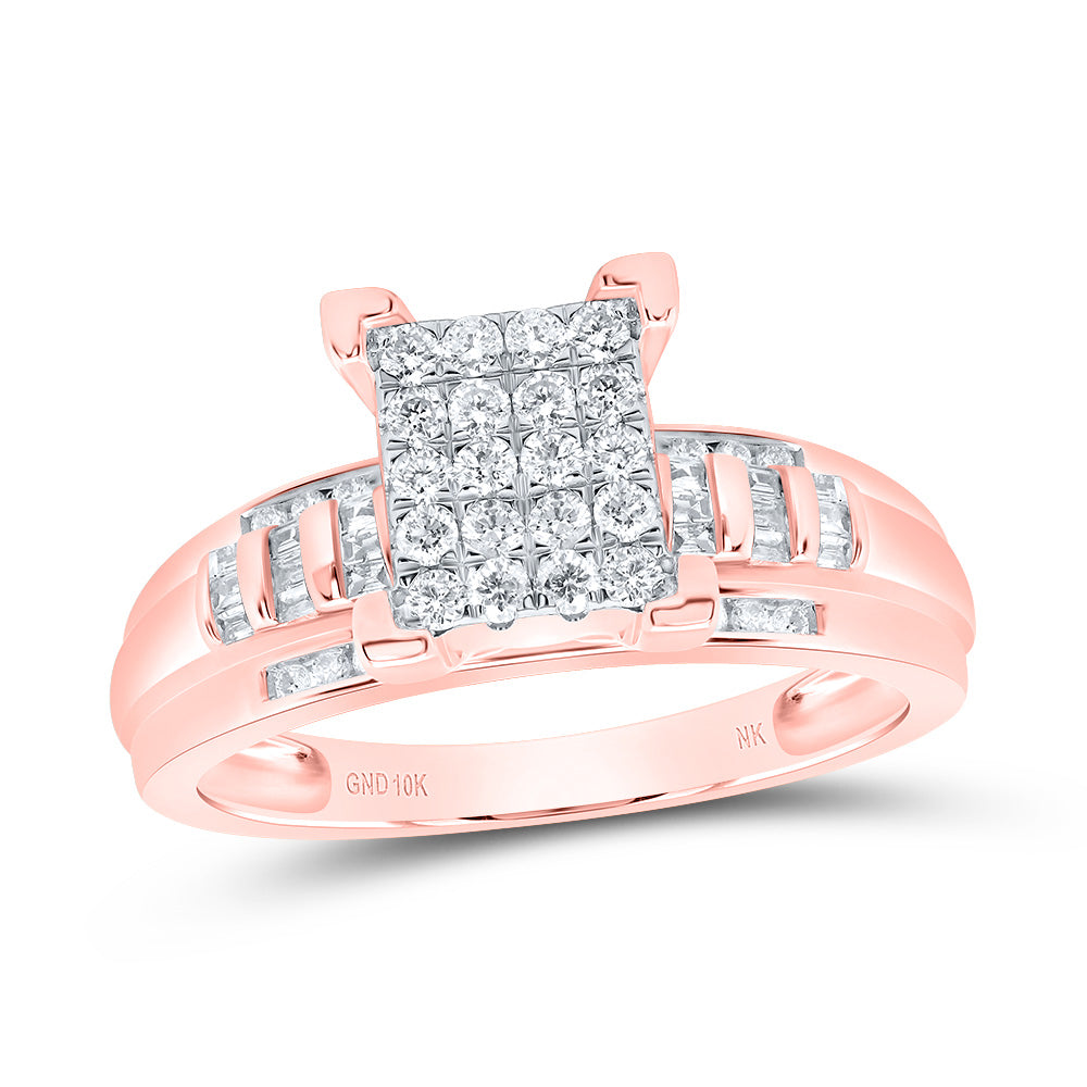 1/2CTW-NAT DIA NK FASHION EMERALD RING 7 Daisy Joyeria