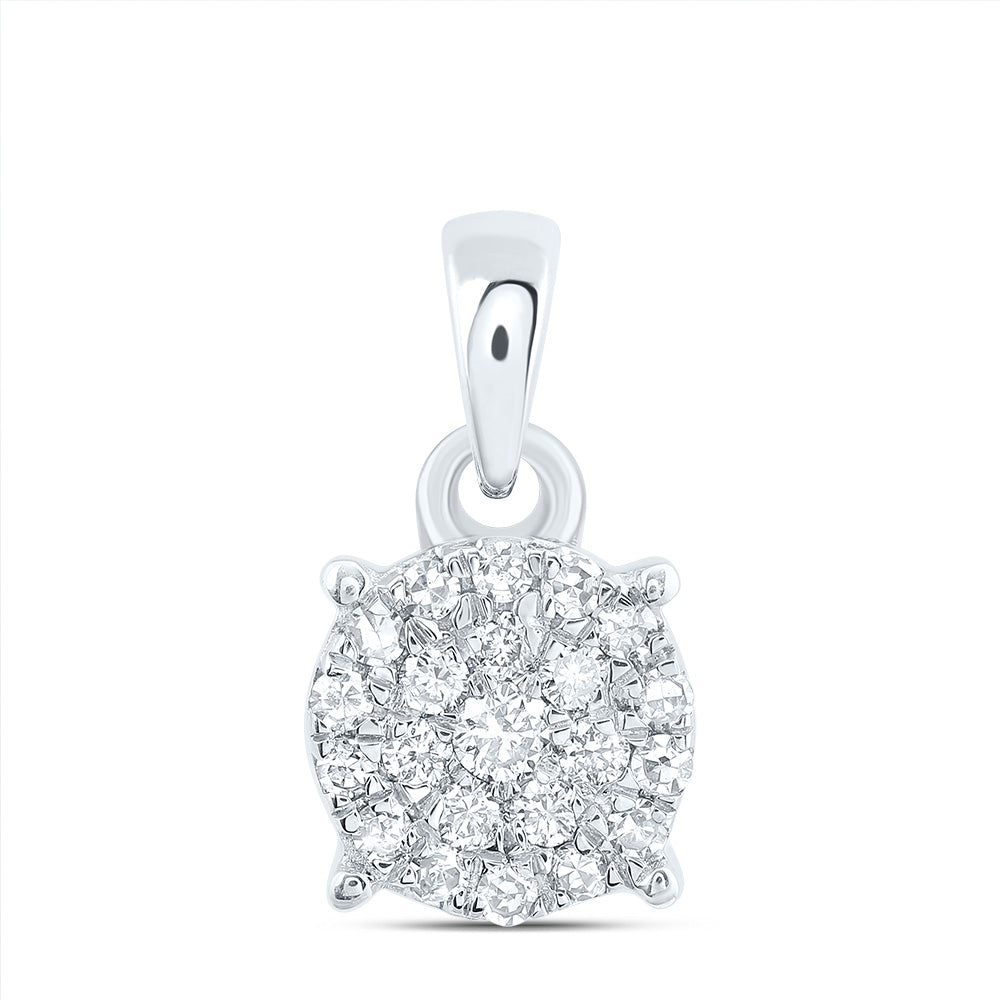 1/6CTW-NAT DIA NK FASHION ROUND PENDANT Daisy Joyeria