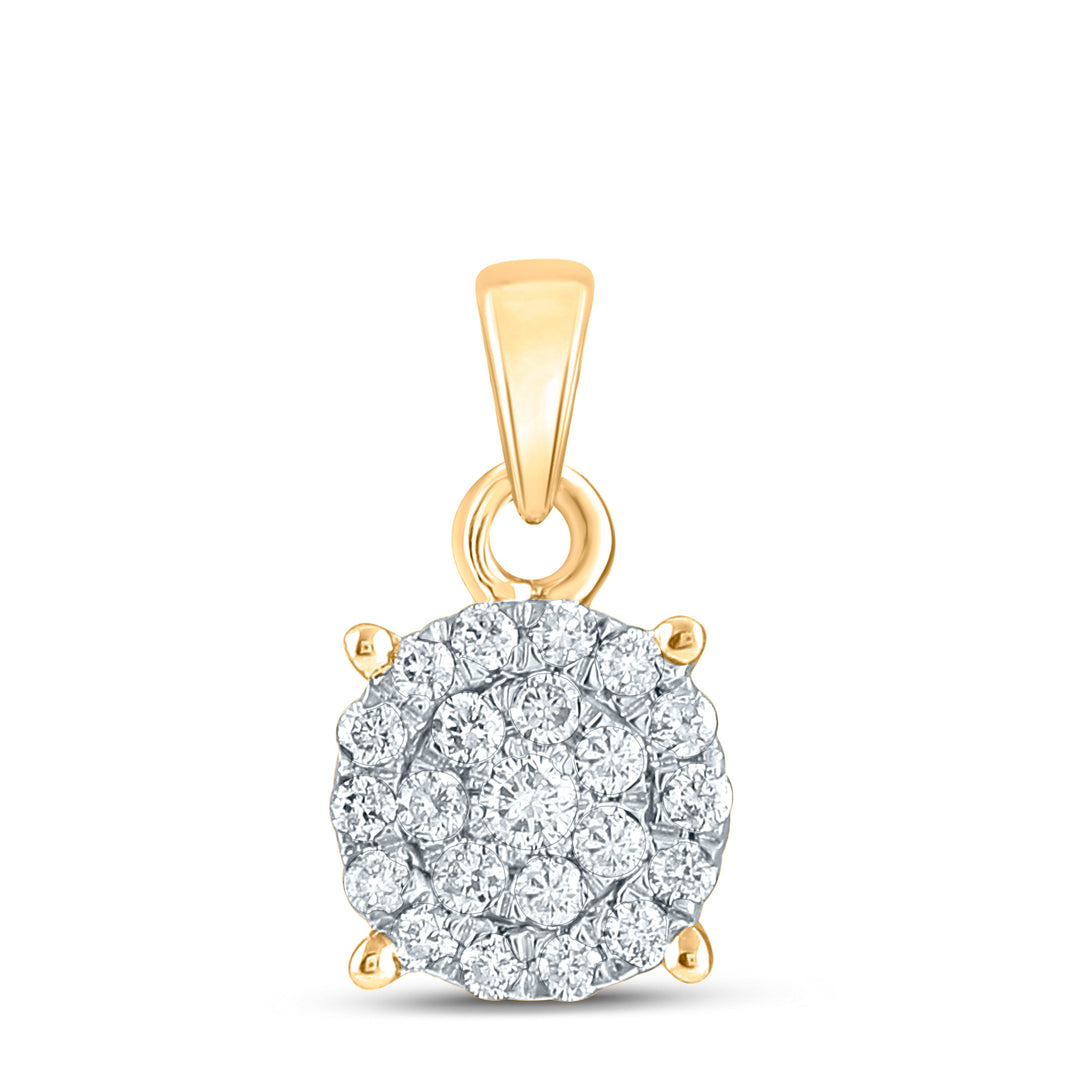 1/4CTW-NAT DIA NK FASHION ROUND PENDANT Daisy Joyeria