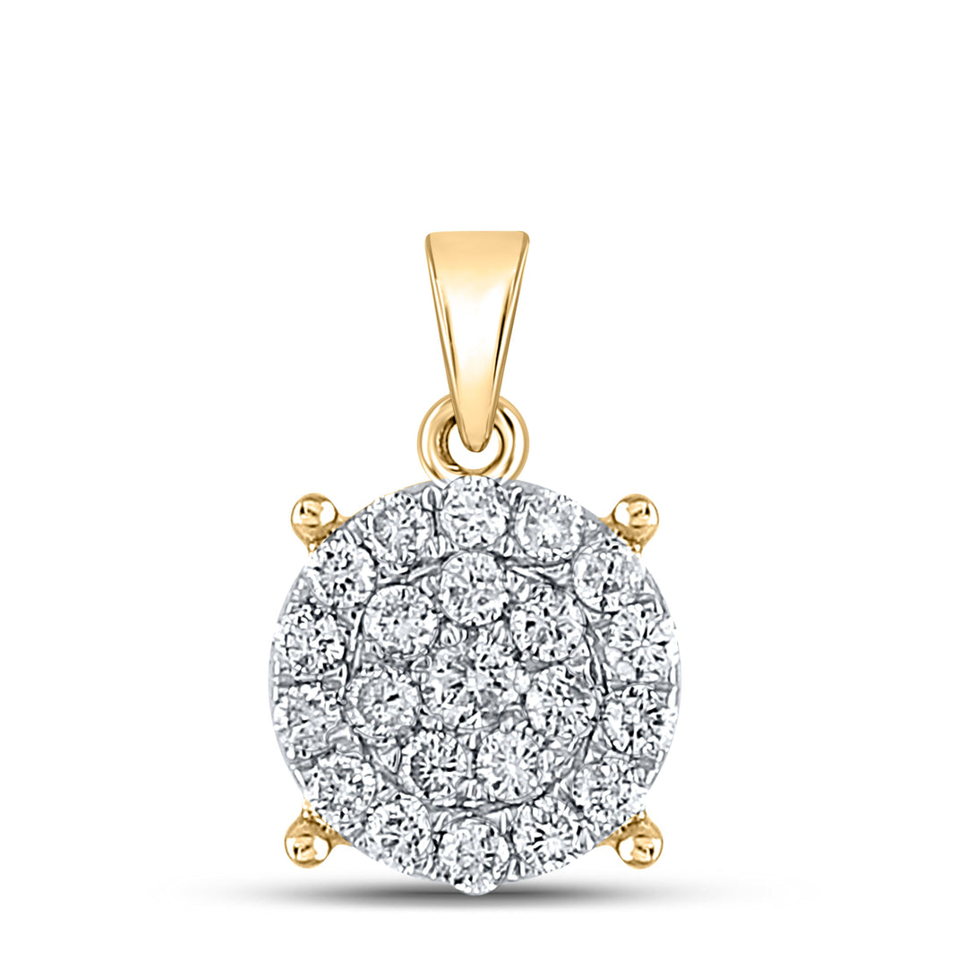 1/2CTW-NAT DIA NK FASHION ROUND PENDANT Daisy Joyeria