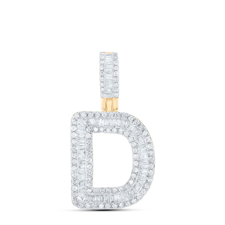 1/2CTW-DIA P1 MENS INITIAL "D" PENDANT Daisy Joyeria