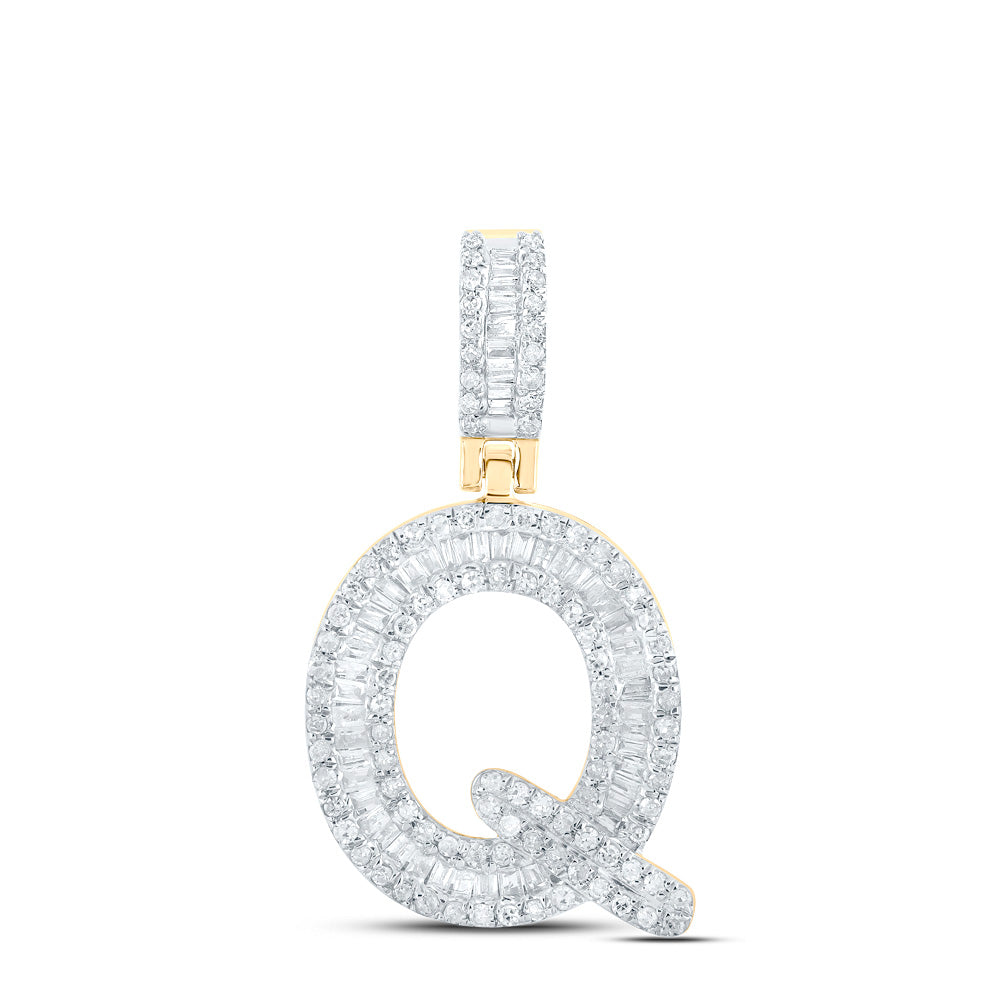 1/2CTW-DIA P1 MENS INITIAL "Q" PENDANT Daisy Joyeria