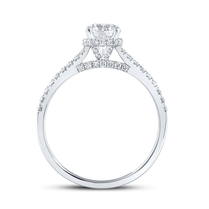 14k White Gold Round Diamond Solitaire Bridal Engagement Ring 1 Cttw (Certified) 7 Daisy Joyeria