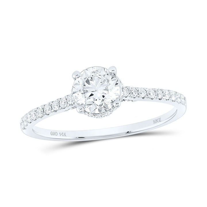 14k White Gold Round Diamond Solitaire Bridal Engagement Ring 1 Cttw (Certified) 7 Daisy Joyeria