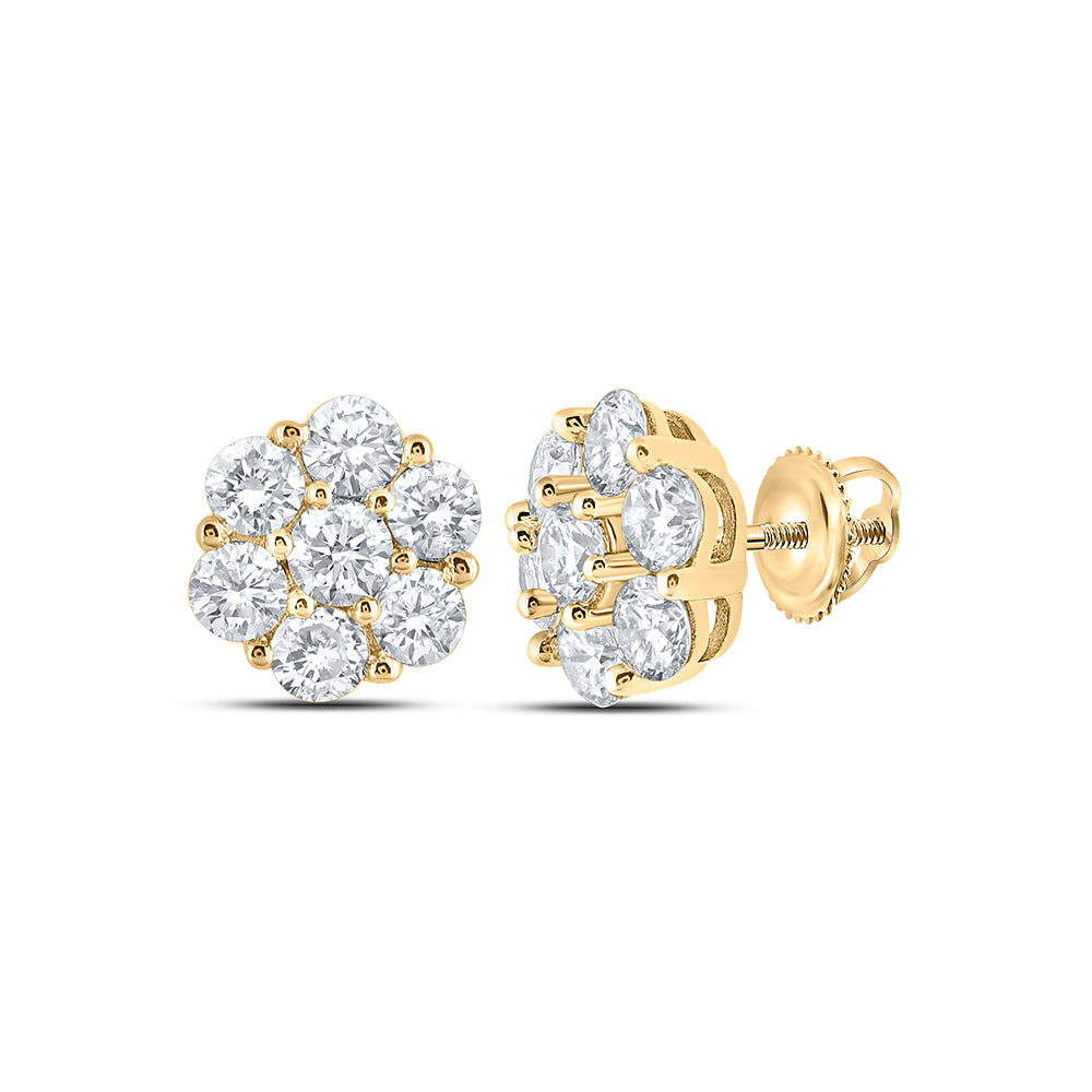 7/8CTW-DIA NK 7 STONE FLOWER EARRING Daisy Joyeria
