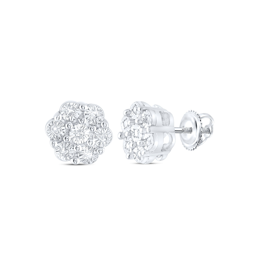 1/20CTW-DIA P3 GIFT FLOWER EARRING Daisy Joyeria