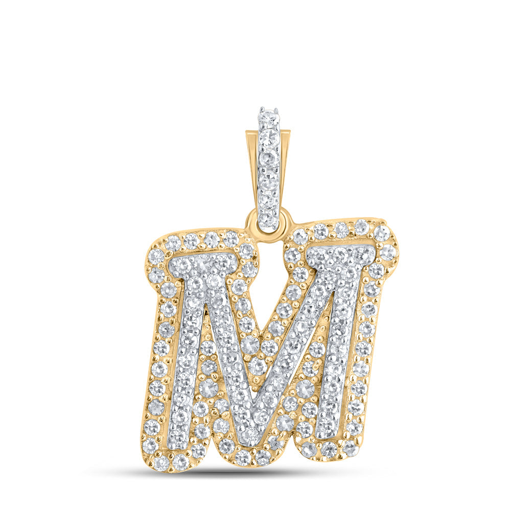 1/4CTW-NAT DIA CN INITIAL "M" PENDANT Daisy Joyeria