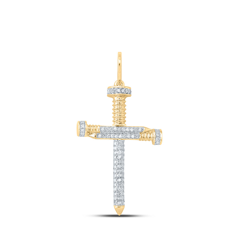 1/3CT-DIA CN MENS NAIL CROSS CHARM Daisy Joyeria
