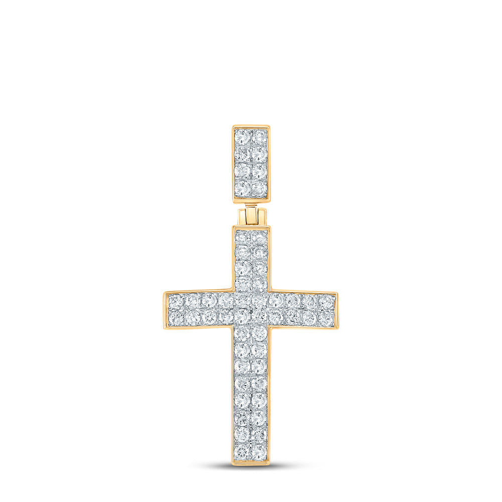 1CTW-DIA NK CROSS MENS CHARM Daisy Joyeria
