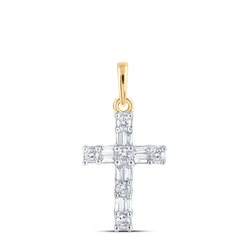 1/6CTW-DIA NK CROSS PENDANT Daisy Joyeria