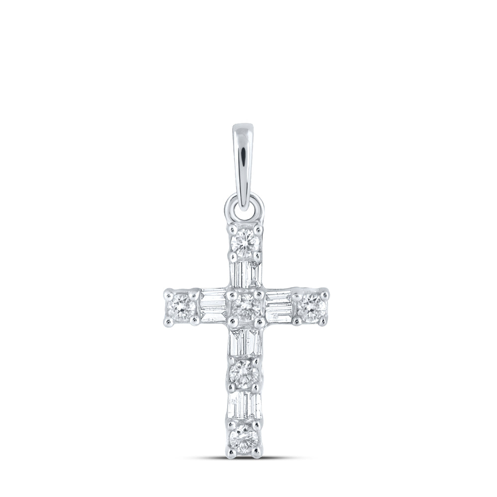1/6CTW-DIA NK CROSS PENDANT Daisy Joyeria