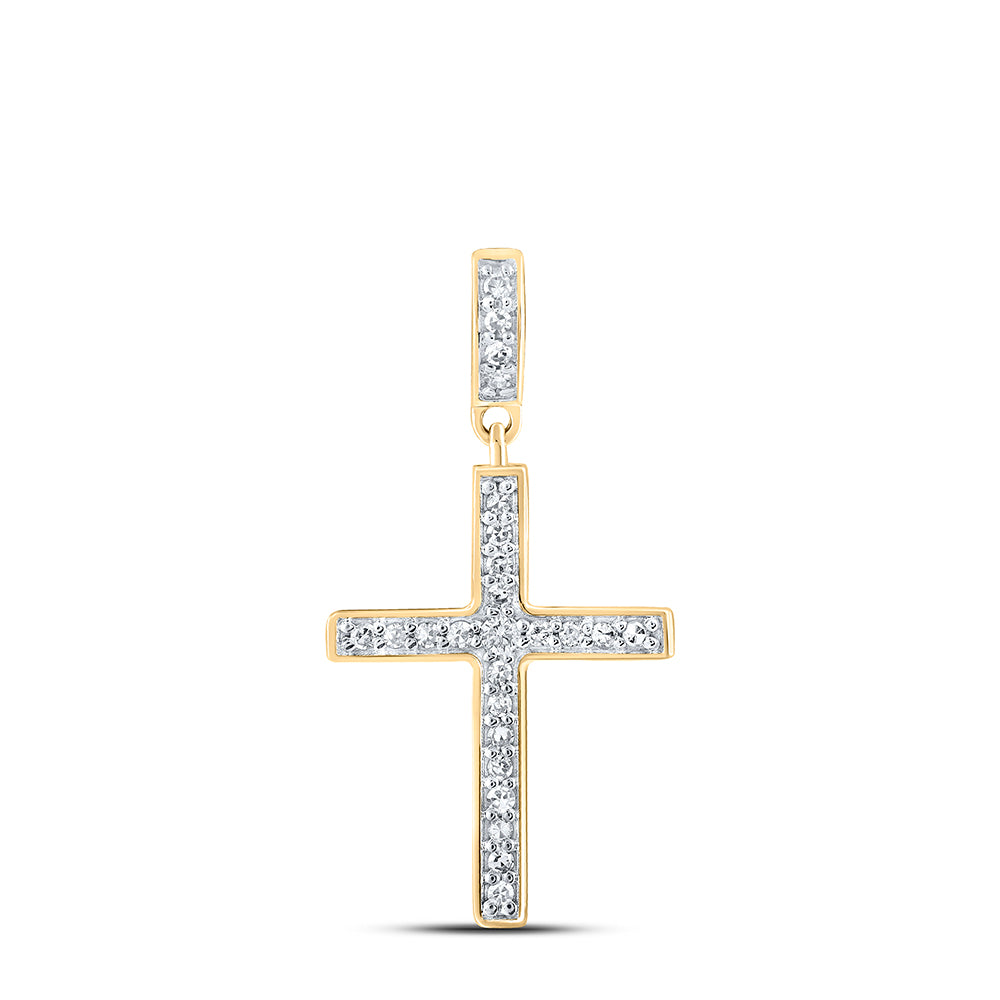 1/5CTW-DIA NK CROSS PENDANT Daisy Joyeria