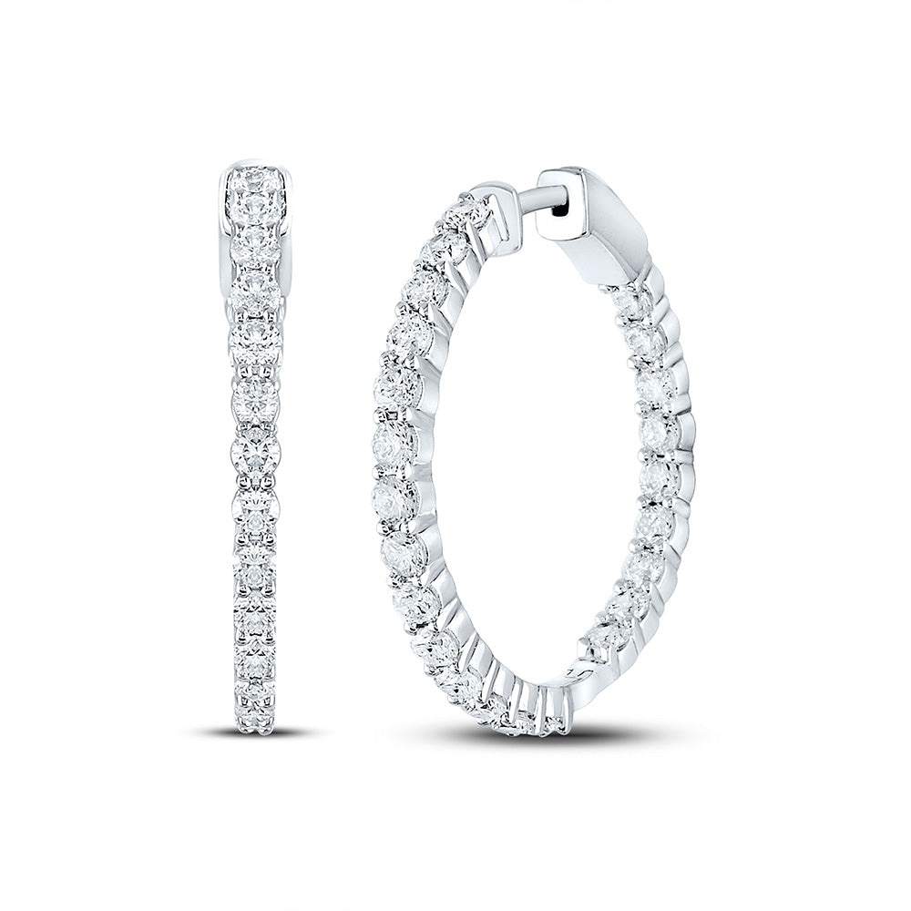 3 CTW-NAT DIA NK HOOPS EARRING Daisy Joyeria