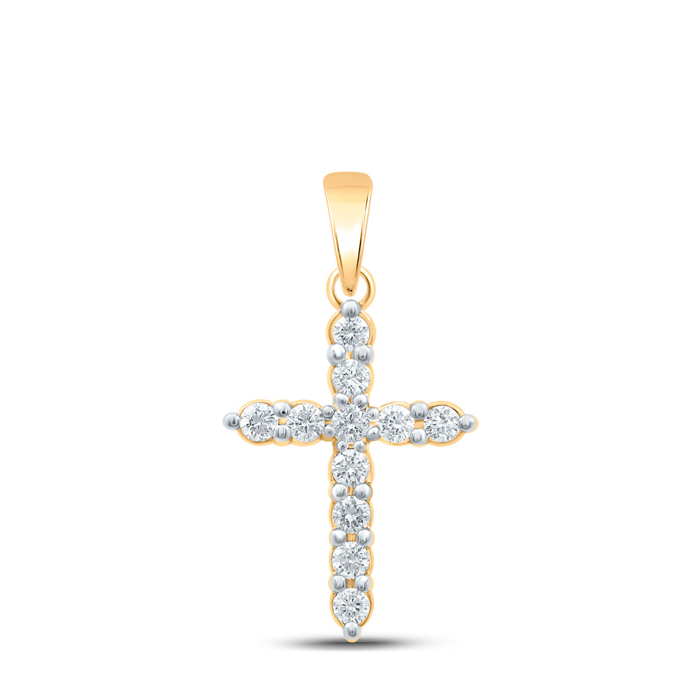1/4CTW-DIA NK CROSS PENDANT Daisy Joyeria