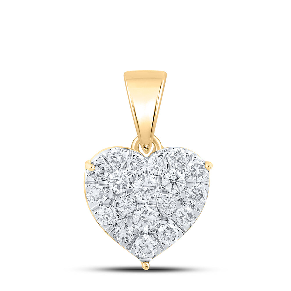 7/8CTW-NAT DIA NK HEART PENDANT Daisy Joyeria