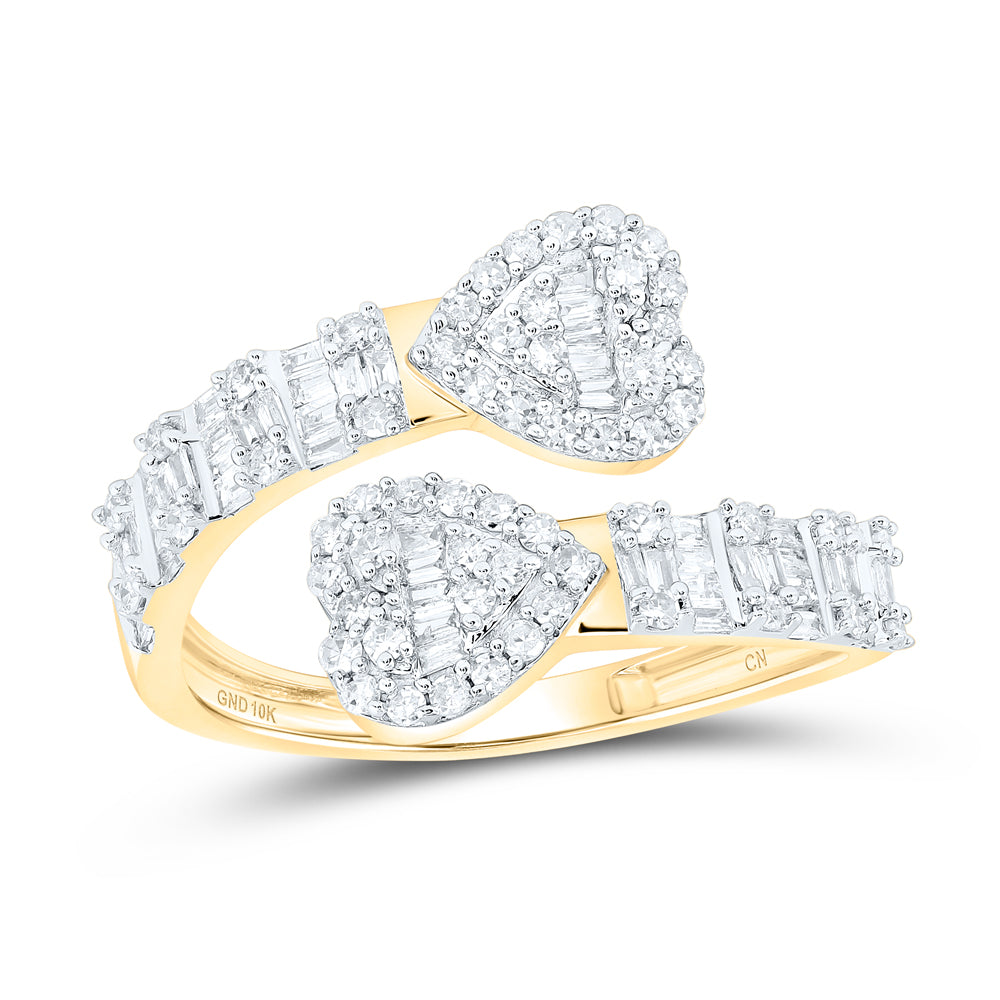 5/8 CTW-NAT DIA CN HEART CUFF LADIES RING 7 Daisy Joyeria