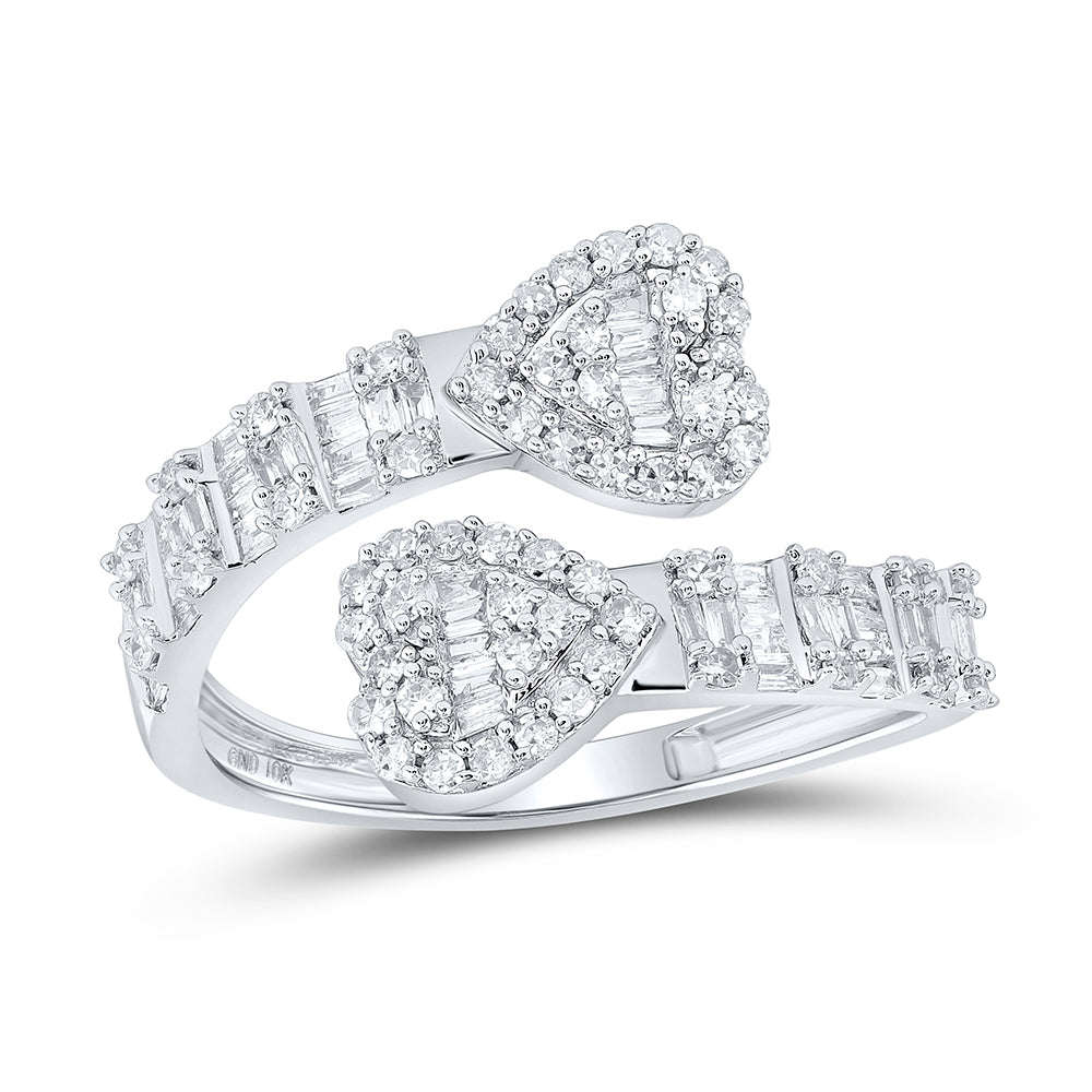5/8 CTW-NAT DIA CN HEART CUFF LADIES RING 7 Daisy Joyeria
