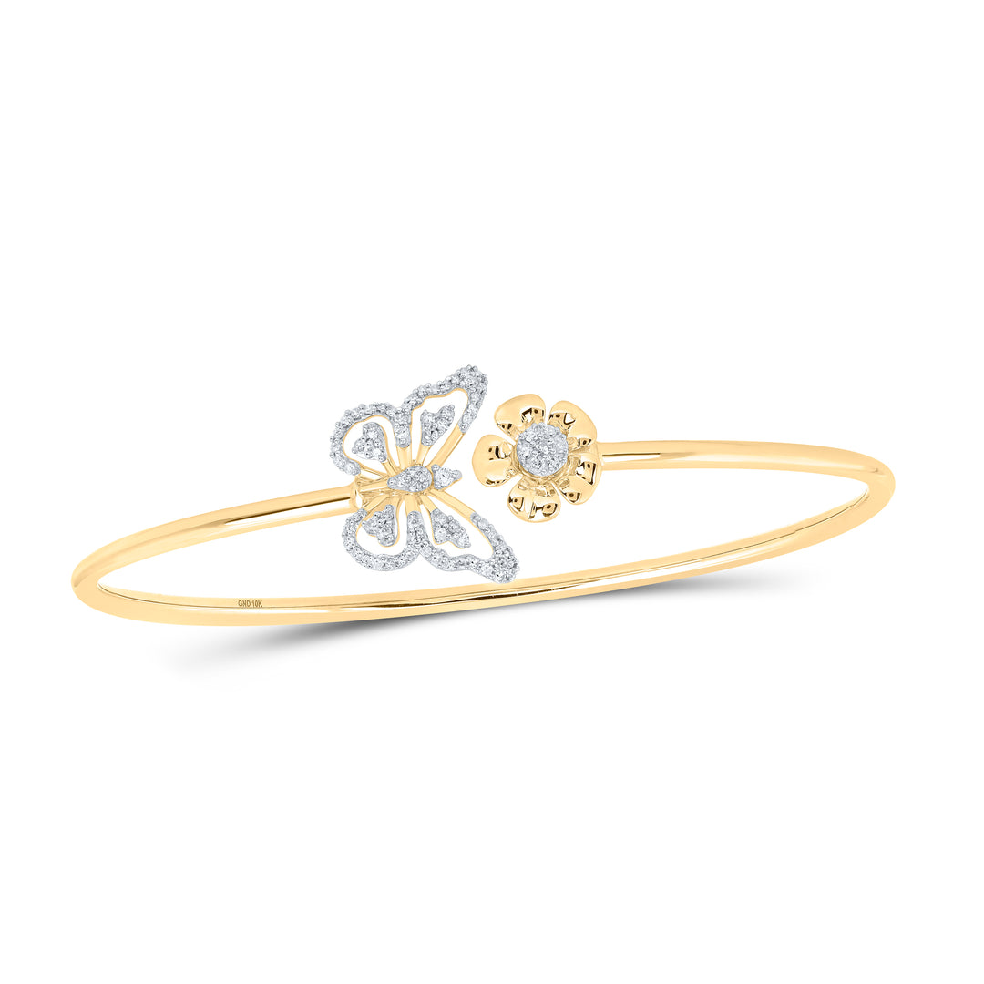 1/4CTW-DIA CN BUTTERFLY BANGLE (60 X 50MM) Daisy Joyeria
