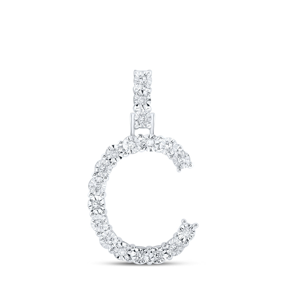 1/10CTW-DIA NK INITIAL "C" PENDANT Daisy Joyeria