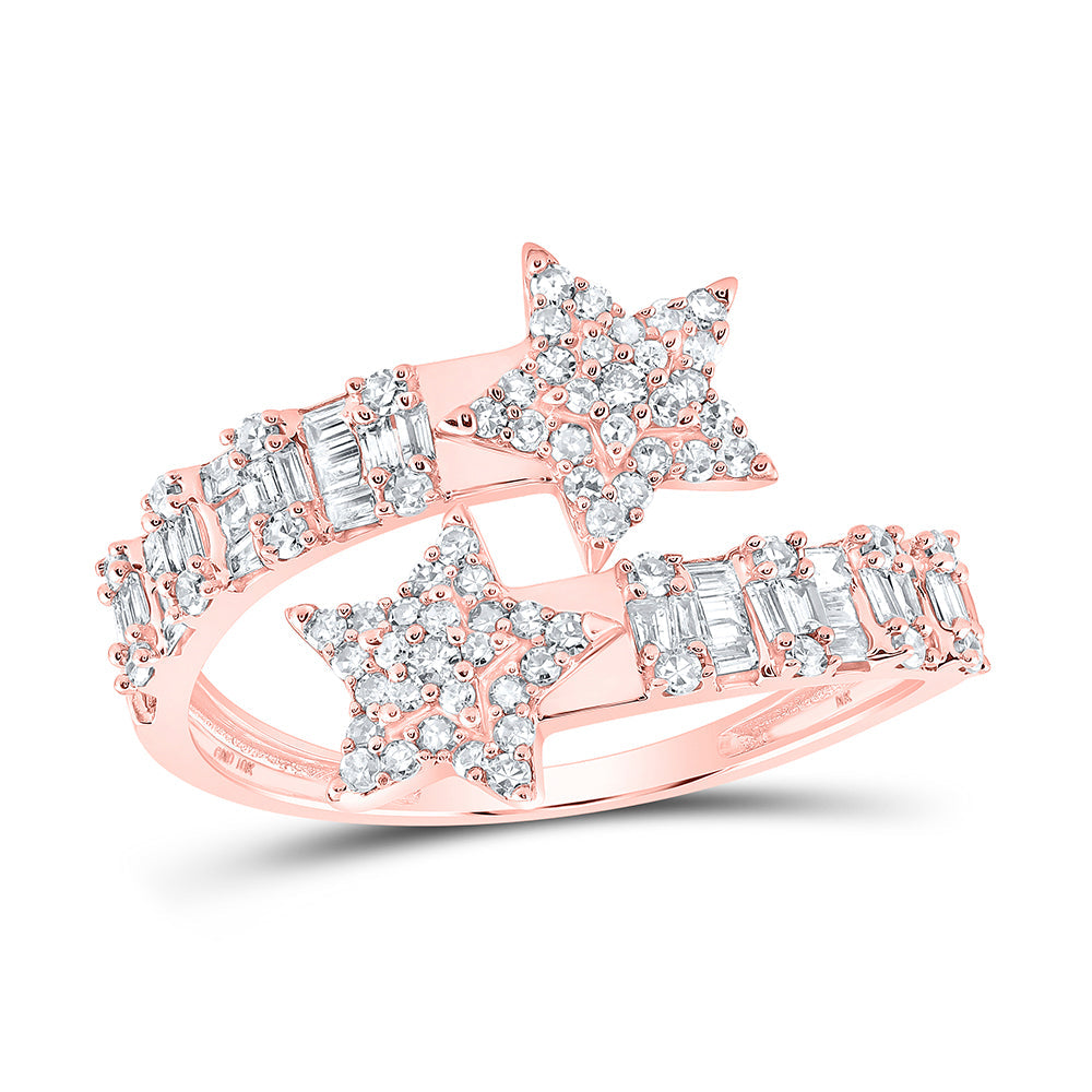 5/8CTW-NAT DIA NK STAR CUFF RING 7 Daisy Joyeria