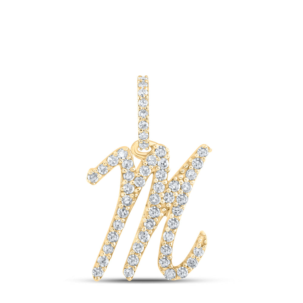 1/5CTW-NAT DIA NK INITIAL "M" PENDANT Daisy Joyeria
