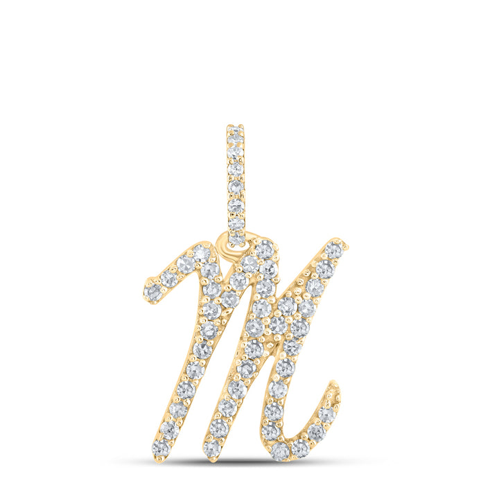 1/5CTW-NAT DIA NK INITIAL "M" PENDANT Daisy Joyeria
