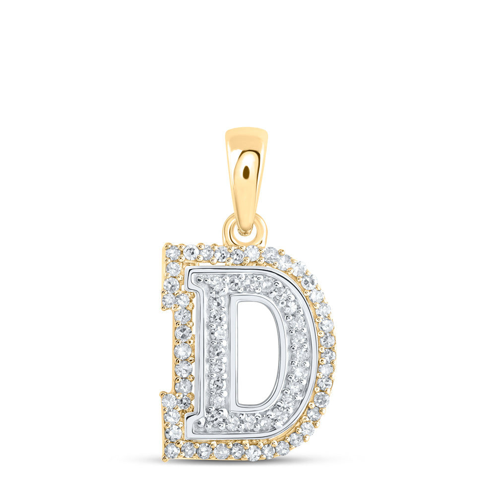 1/5CTW-NAT DIA NK INITIAL "D" PENDANT Daisy Joyeria