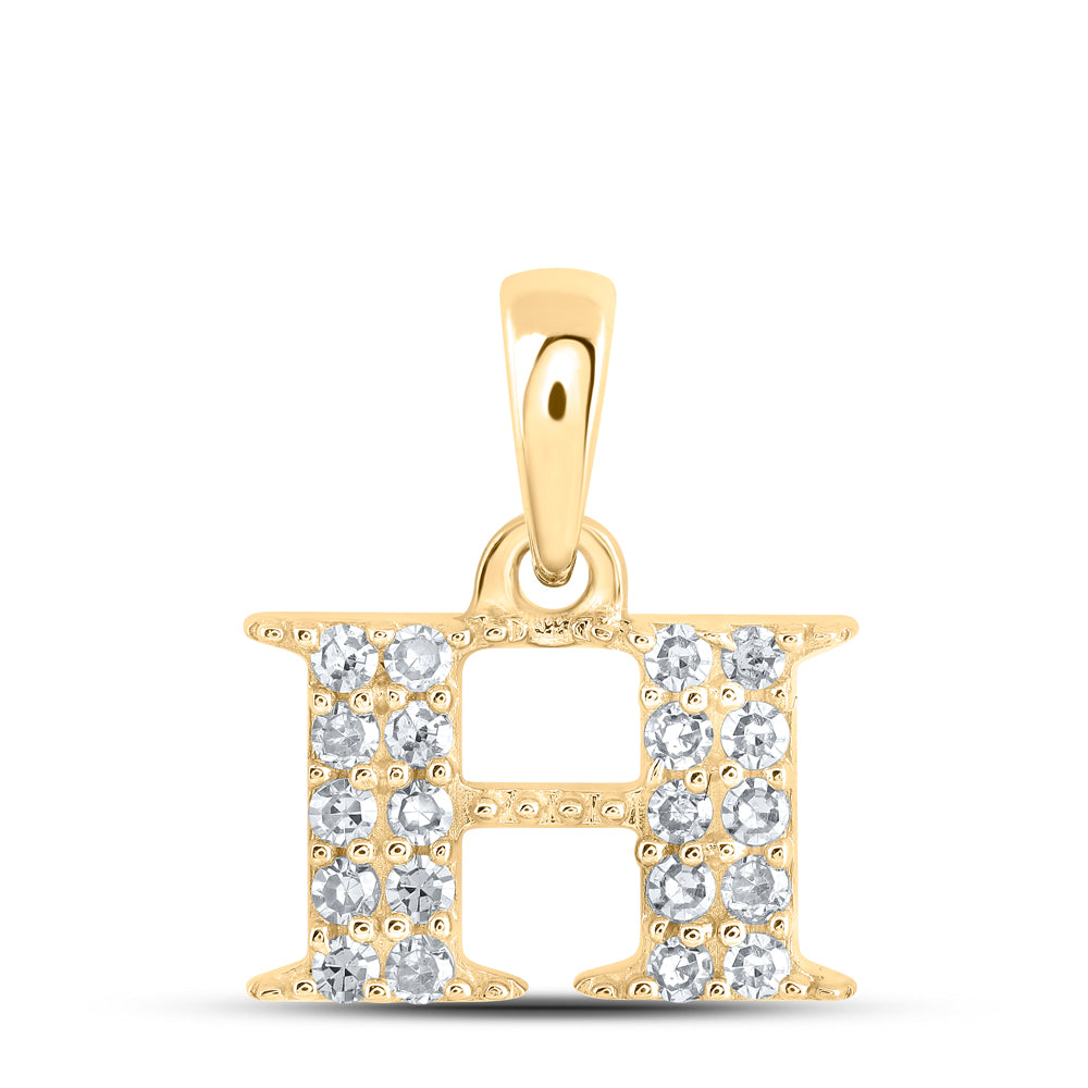 1/10CTW-NAT DIA NK INITIAL "H" PENDANT Daisy Joyeria