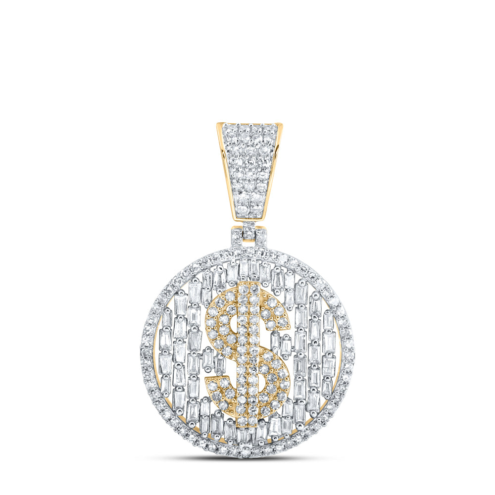 1 1/2CTW-NAT DIA NK DOLLAR SIGN MENS CHARM Daisy Joyeria