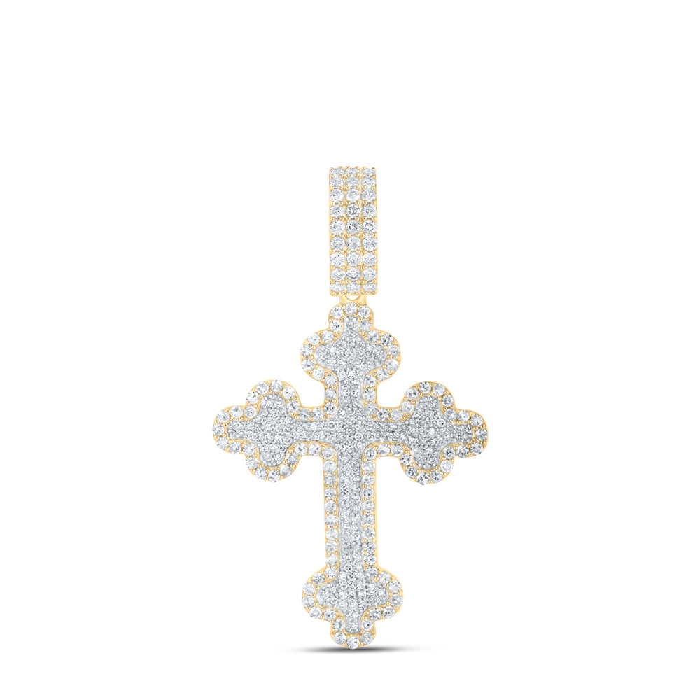 2CTW-NAT DIA NK CROSS MENS CHARM Daisy Joyeria