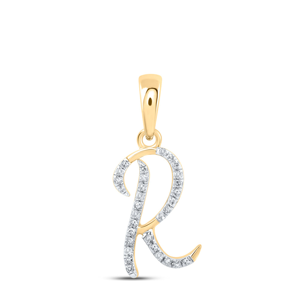 1/10CTW-NAT DIA P1 GIFT INITIAL "R" PENDANT Daisy Joyeria