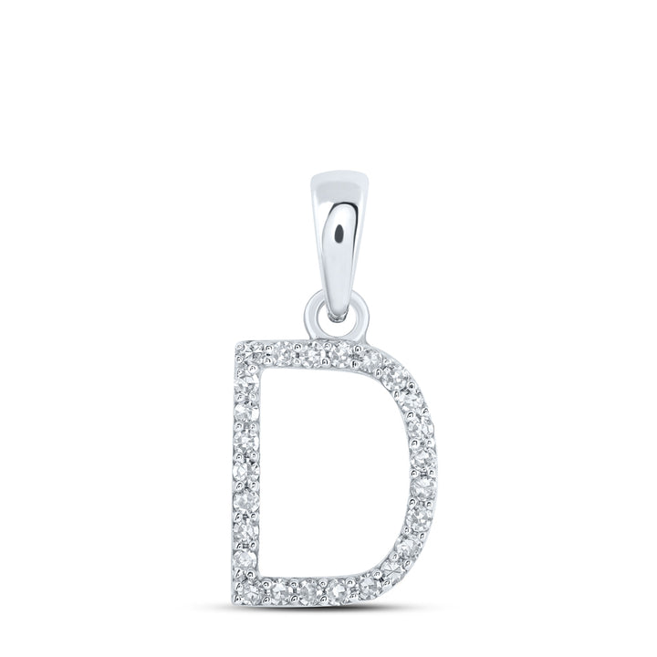 1/10CTW-NAT DIA NK INITIAL "D" PENDANT Daisy Joyeria