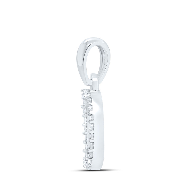 1/10CTW-NAT DIA NK INITIAL "D" PENDANT Daisy Joyeria