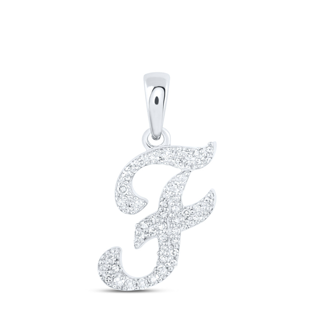 1/8CTW-NAT DIA NK INITIAL "F" PENDANT Daisy Joyeria