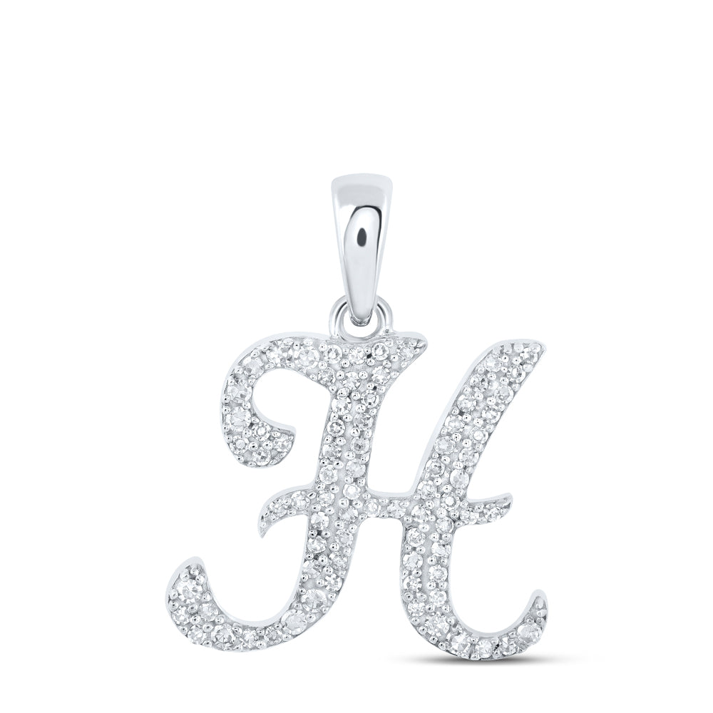 1/5CTW-NAT DIA NK INITIAL "H" PENDANT Daisy Joyeria