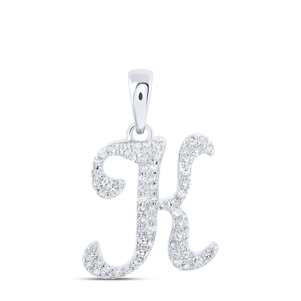 1/5CTW-NAT DIA NK INITIAL "K" PENDANT Daisy Joyeria