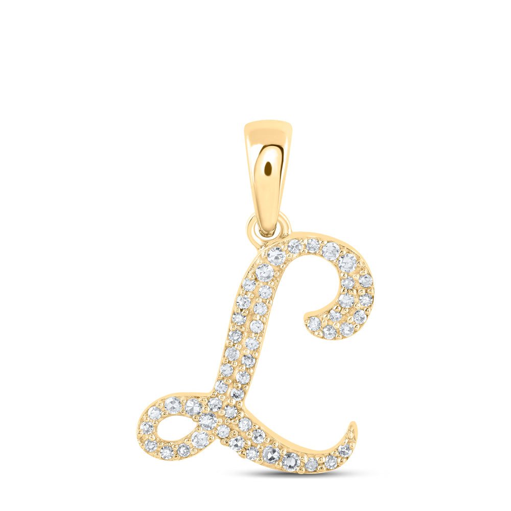 1/8CTW-NAT DIA NK INITIAL "L" PENDANT Daisy Joyeria