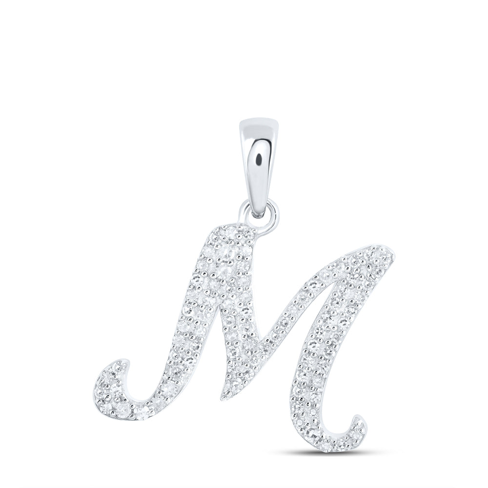 1/5CTW-NAT DIA NK INITIAL "M" PENDANT Daisy Joyeria