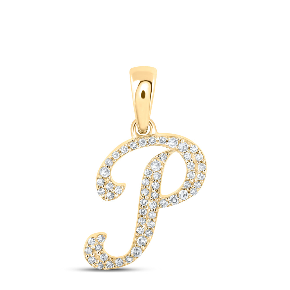 1/8CTW-NAT DIA NK INITIAL "P" PENDANT Daisy Joyeria