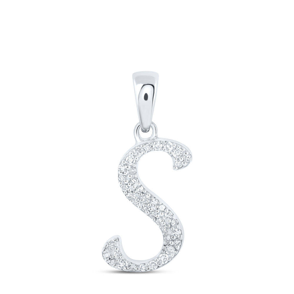 1/10CTW-NAT DIA NK INITIAL "S" PENDANT Daisy Joyeria