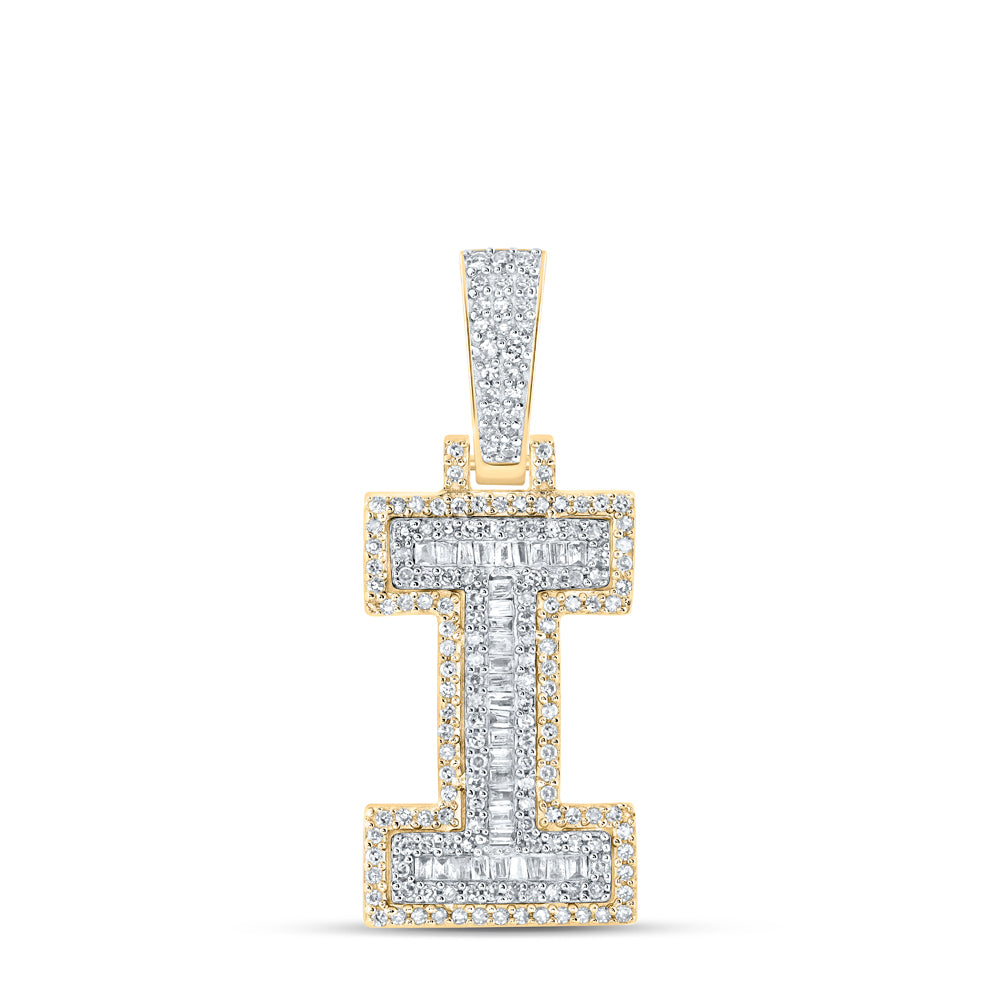 1/2CTW-NAT DIA NK MENS INITIAL "I" PENDANT Daisy Joyeria