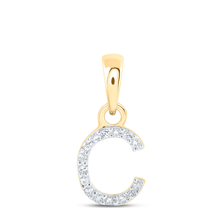 0.03CTW-NAT DIA NK INITIAL "C" PENDANT Daisy Joyeria